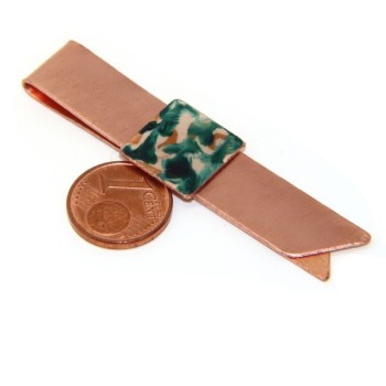 NSA|Money Clip stops NALBORI ® made of hypoallergenic copper for man with black & cream enamel