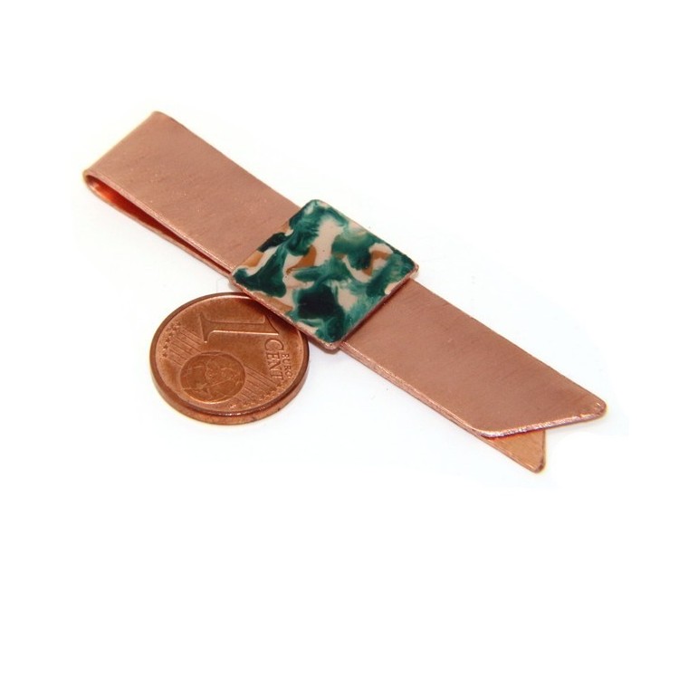 NSA|Money Clip stops NALBORI ® made of hypoallergenic copper for man with black & cream enamel