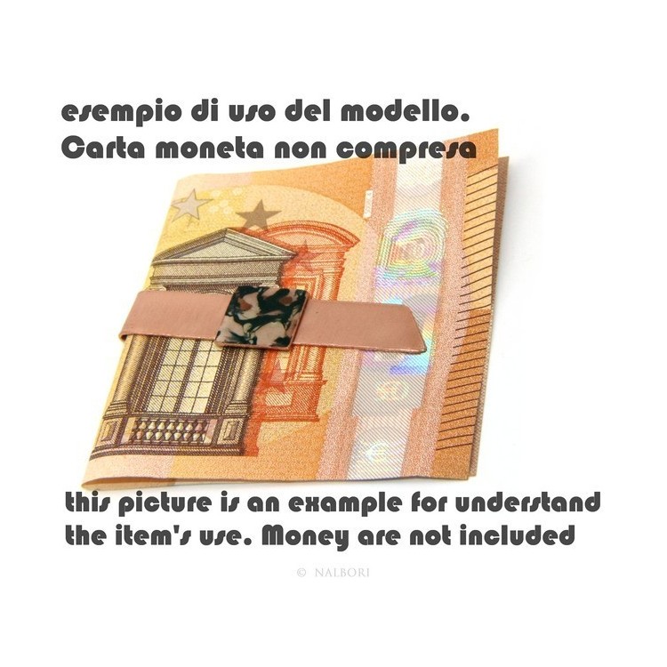 NSA|Money Clip stops NALBORI ® made of hypoallergenic copper for man with blue & cream enamel