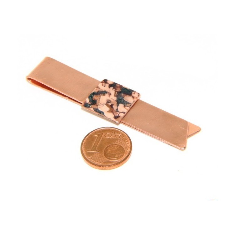 NSA|Money Clip stops NALBORI ® made of hypoallergenic copper for man with brown & cream enamel
