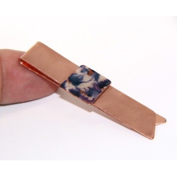 NSA|Money Clip stops NALBORI ® made of hypoallergenic copper for man with purple & cream enamel