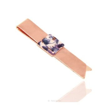 NSA|Money Clip stops NALBORI ® made of hypoallergenic copper for man with purple & cream enamel