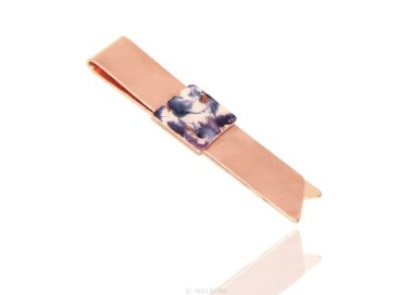 NSA|Money Clip stops NALBORI ® made of hypoallergenic copper for man with purple & cream enamel