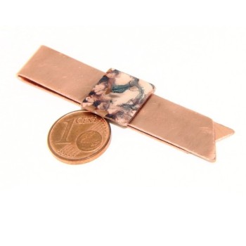 NSA|Money Clip stops NALBORI ® made of hypoallergenic copper for man with purple & cream enamel