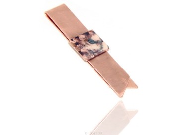 NSA|Money Clip stops NALBORI ® made of hypoallergenic copper for man with purple & cream enamel