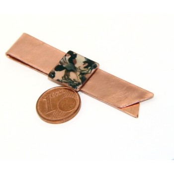 NSA|Money Clip stops NALBORI ® made of hypoallergenic copper for man with black & cream enamel