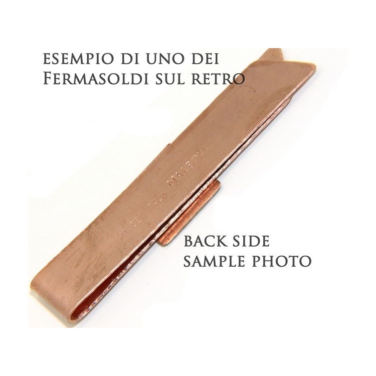 NonSoloArgenti|Money clip stop for man  Copper NALBORI green & cream