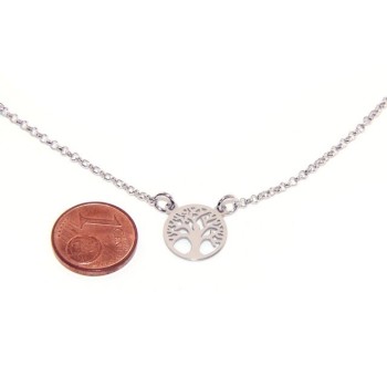 NSA|Argento 925 : Collana girocollo uomo o donna con medaglietta medaglia pendente albero della vita