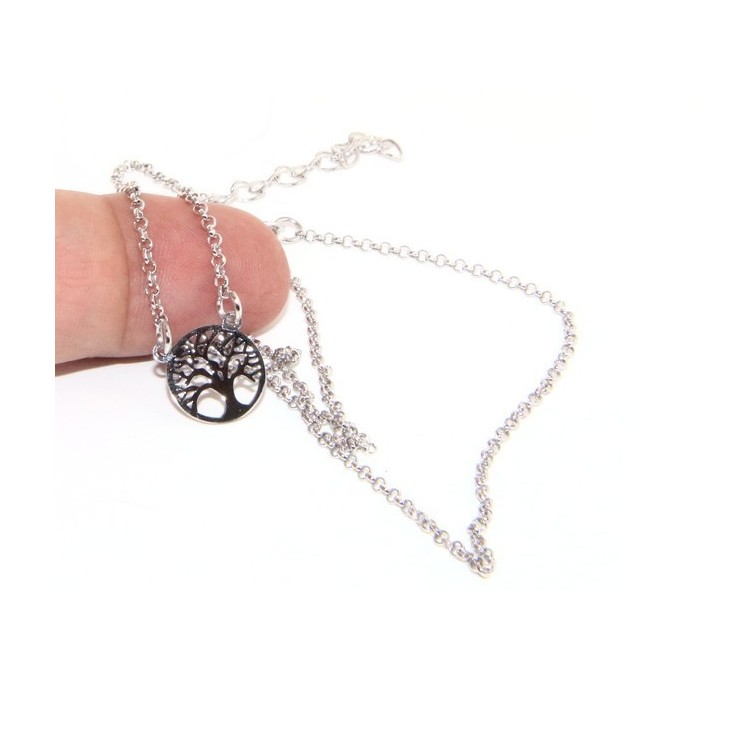 NSA|Argento 925 : Collana girocollo uomo o donna con medaglietta medaglia pendente albero della vita