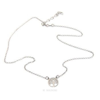NSA|Argento 925 : Collana girocollo uomo o donna con medaglietta medaglia pendente albero della vita