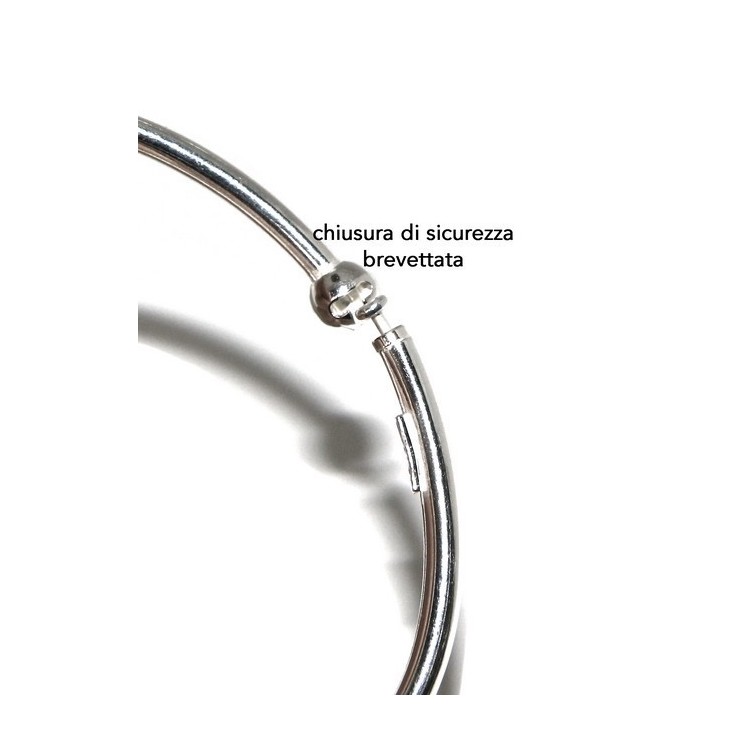 NSA|ARGENTO 925 : Bracciale donna per CHARME ciondoli chiusura brevettata ovale misura media