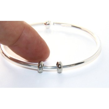 NSA|ARGENTO 925 : Bracciale donna per CHARME ciondoli chiusura brevettata ovale misura media