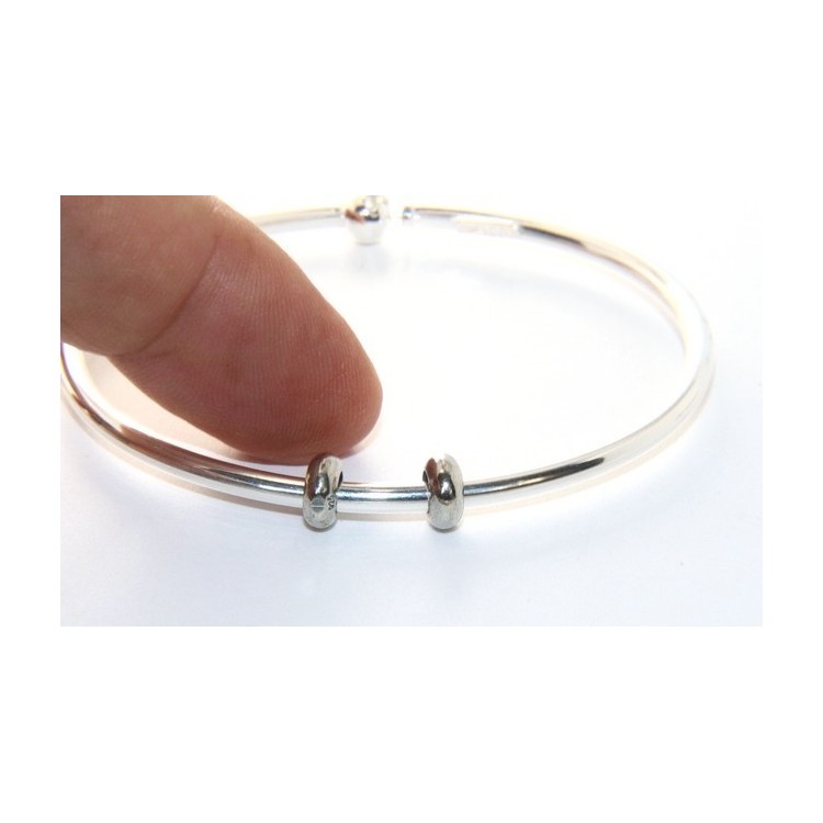 NSA|ARGENTO 925 : Bracciale donna per CHARME ciondoli chiusura brevettata ovale misura media