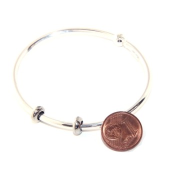 NSA|ARGENTO 925 : Bracciale donna per CHARME ciondoli chiusura brevettata ovale misura media