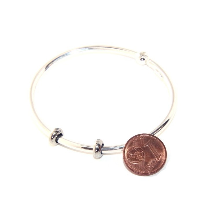 NSA|ARGENTO 925 : Bracciale donna per CHARME ciondoli chiusura brevettata ovale misura media