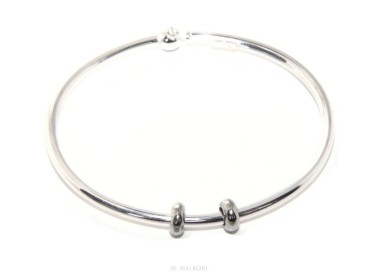 NSA|ARGENTO 925 : Bracciale donna per CHARME ciondoli chiusura brevettata ovale misura media