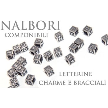 NSA|SILVER 925: CHARME cubes and stop letters for modular Nalbori bracelet