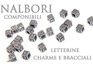 NSA|SILVER 925: CHARME cubes and stop letters for modular Nalbori bracelet