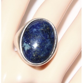 NonSoloArgenti|hand made sterling silver ring with blue lapis oval big