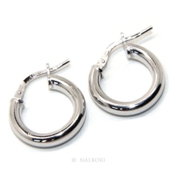 NSA|silver earrings 925 sterling silver 15.5 mm 2-color smooth brooches hoop