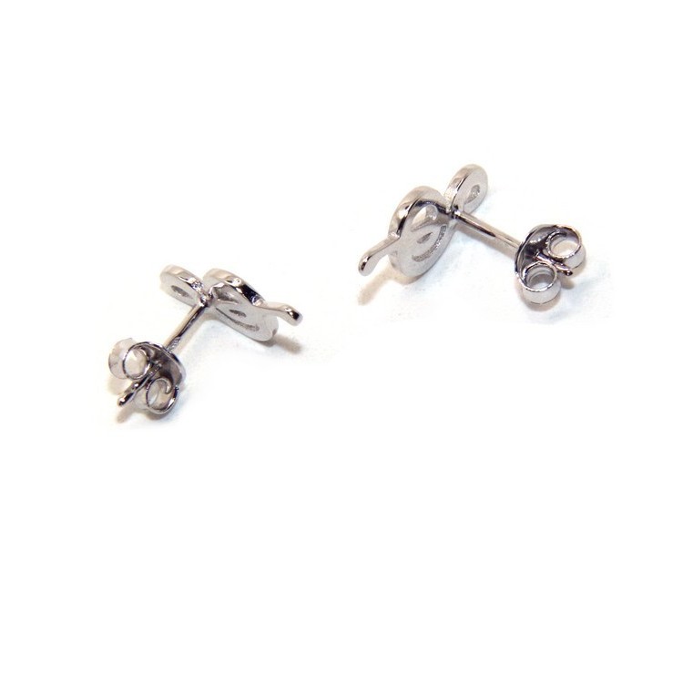 NSA|Orecchini donna o uomo argento 925 con chiave di SOL violino speculari