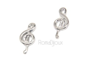NSA|Orecchini donna o uomo argento 925 con chiave di SOL violino speculari