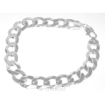 NSA|ARGENTO 925 : Bracciale uomo catena da 11 mm grumetta grumettone massiccio lungo 22 cm pieno pesante
