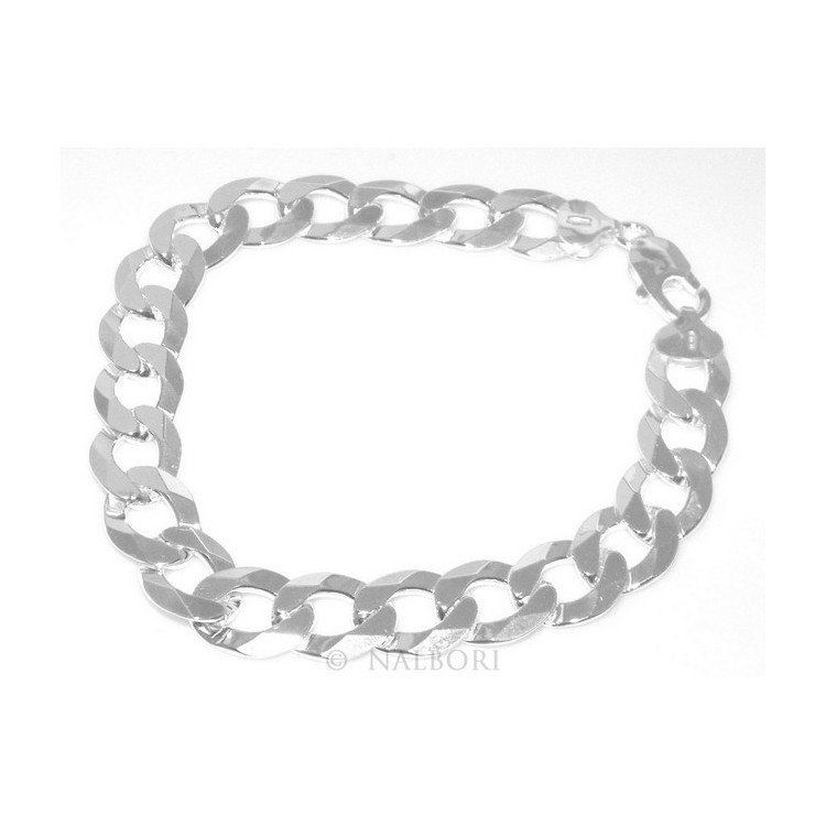 NSA|SILVER 925: 11mm Man's Chain Bracelet Long Heavy Dumbbell 22cm Full Heavy