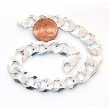 NSA|SILVER 925: 11mm Man's Chain Bracelet Long Heavy Dumbbell 22cm Full Heavy