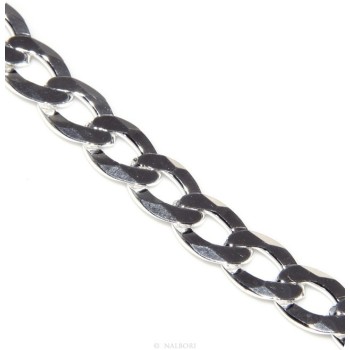 NSA|ARGENTO 925 : Bracciale uomo catena da 11 mm grumetta grumettone massiccio lungo 22 cm pieno pesante