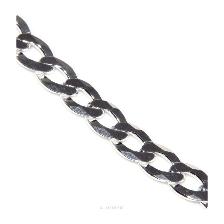 NSA|SILVER 925: 11mm Man's Chain Bracelet Long Heavy Dumbbell 22cm Full Heavy