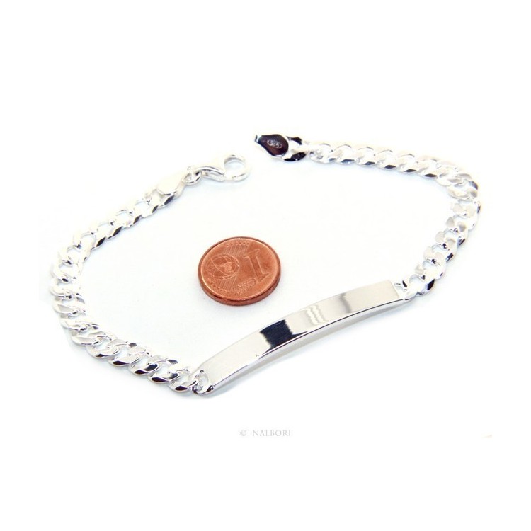 NSA|NALBORI Men's or women's silver bracelet in 925 silver, solid chain 6mm  wrist 19,50-20,50