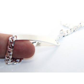 NSA|NALBORI Men's or women's silver bracelet in 925 silver, solid chain 6mm  wrist 19,50-20,50