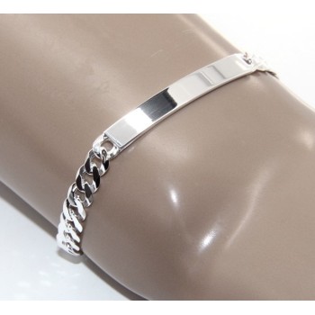NSA|NALBORI Men's or women's silver bracelet in 925 silver, solid chain 6mm  wrist 19,50-20,50