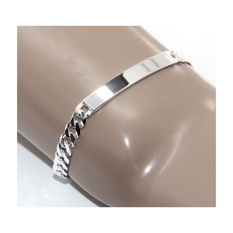 NSA|NALBORI Men's or women's silver bracelet in 925 silver, solid chain 6mm  wrist 19,50-20,50
