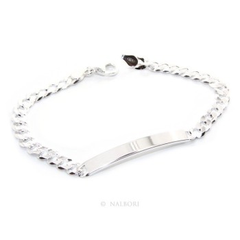 NSA|NALBORI Men's or women's silver bracelet in 925 silver, solid chain 6mm  wrist 19,50-20,50