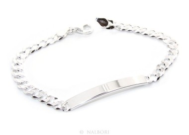 NSA|NALBORI Men's or women's silver bracelet in 925 silver, solid chain 6mm  wrist 19,50-20,50