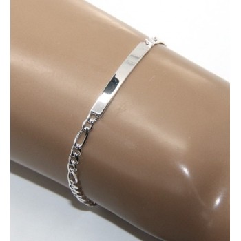NSA|NALBORI Men's or women's silver bracelet in 925 silver, solid chain figaro 4 mm  wrist 18 cm