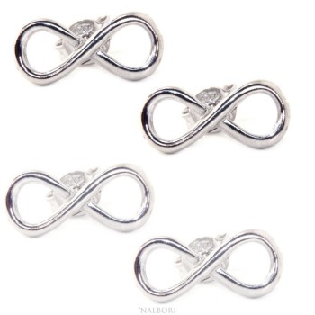 NSA|orecchini uomo e donna in argento 925 perno e farfallina con simbolo dell'infinito