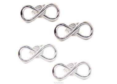 NSA|orecchini uomo e donna in argento 925 perno e farfallina con simbolo dell'infinito