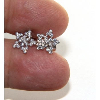 NSA|Women's 925 silver earrings in the shape of a star with white zircons
