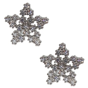NSA|Women's 925 silver earrings in the shape of a star with white zircons
