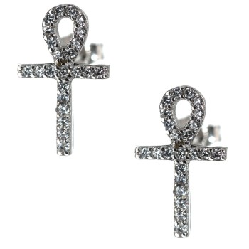 NSA|Earrings silver 925 egyptian cross key of life zircons ankh ansataata ankh