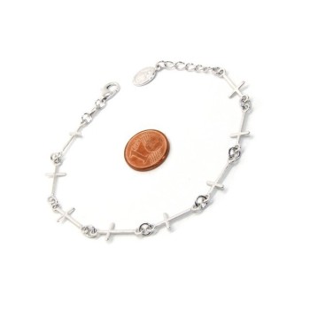 NSA|Rosary series bracelet for men or women in 925 sterling silver pendant of the miraculous madonna. Mis 16.50 - 19.50 cm