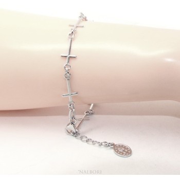 NSA|Rosary series bracelet for men or women in 925 sterling silver pendant of the miraculous madonna. Mis 16.50 - 19.50 cm