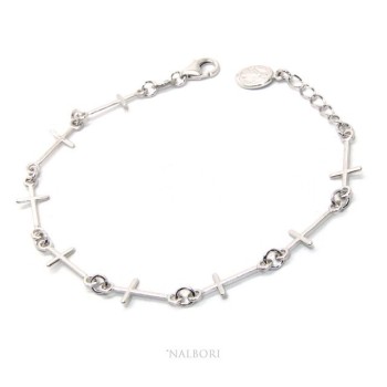 NSA|Rosary series bracelet for men or women in 925 sterling silver pendant of the miraculous madonna. Mis 16.50 - 19.50 cm