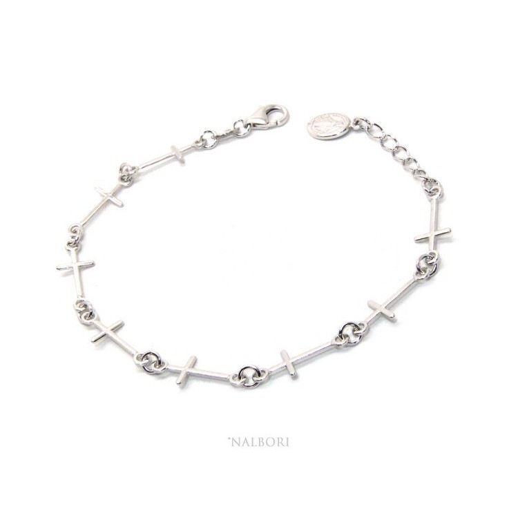 NSA|Rosary series bracelet for men or women in 925 sterling silver pendant of the miraculous madonna. Mis 16.50 - 19.50 cm