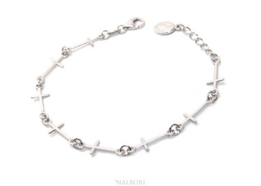 NSA|Rosary series bracelet for men or women in 925 sterling silver pendant of the miraculous madonna. Mis 16.50 - 19.50 cm