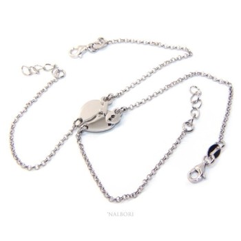 NSA|Double bracelet HE and LEI man woman in Sterling Silver broken heart small to break key padlock