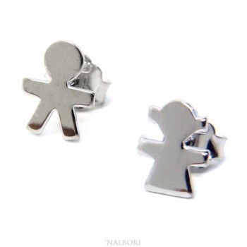 NSA|NALBORI 925 sterling silver earrings: baby boy or baby girl Light gold Yellow and white satin